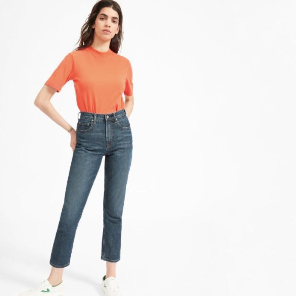 Everlane Cheeky Straight Ankle Jean in Faded Indigo, size 25